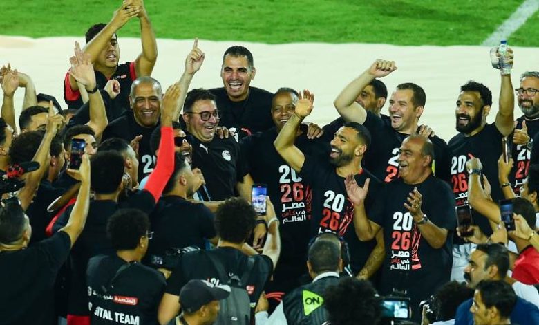 احتفالات منتخب مصر بعد التأهل لمونديال 2026