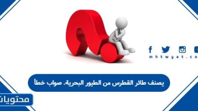 يصنف طائر القطرس من الطيور البحرية. صواب خطأ