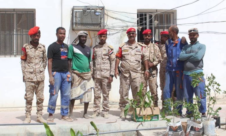 اخبار-حضرموت-|-#الشرطة-العسكرية-في-#المكلا-تنفذ-حملة-تشجير-لتحسين-بيئة-العمل-في-ساحة-القيادة