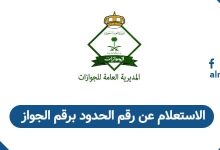 الاستعلام عن رقم الحدود برقم الجواز