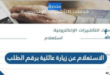 الاستعلام عن زيارة عائلية برقم الطلب