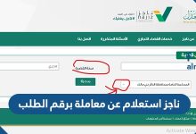 ناجز استعلام عن معاملة برقم الطلب