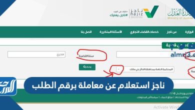 ناجز استعلام عن معاملة برقم الطلب