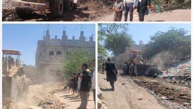 المدير بكر الشاعري يوجه إدارة الأشغال بتسوية وإزالة المخلفات وفتح الشارع في حارة المطار بقعطبة