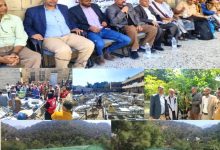 تعز.. جامل والدعيس يدشنان توزيع أدوات زراعية في «المعافر» ويقومان بزيارة مشتل البن