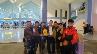 رئيس نادي شباب المسيمير ورئيس انتقالي المديرية يستقبلان البطل يونس حسين ناصر