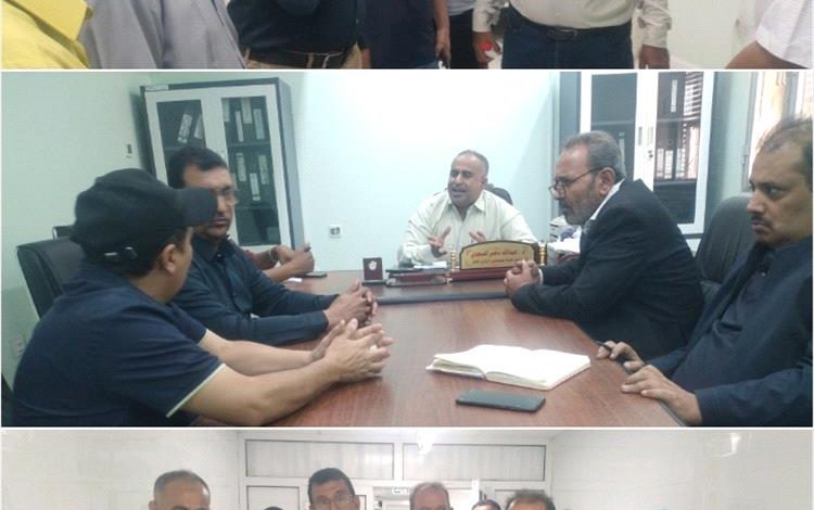 رئيس هيئة مستشفى الرازي أبين يستقبل فريق القيادات الإدارية المكلف من وزير الصحة والسكان