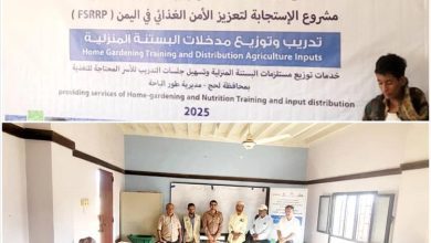 لحج.. تدشين دورة تدريبية لإنشاء حدائق منزلية بمديرية طور الباحة