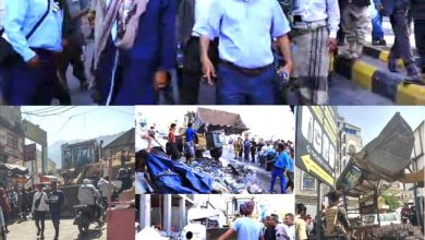 لليوم الثاني.. فرع الأشغال بـ«القاهرة» يواصل إزالة المخالفات في شوارع مدينة تعز