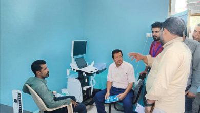 مدير عام رضوم يشرف على تدشين المرحلة الثانية من التجهيزات الطبية بمستشفى رضوم الممول من مؤسسة خليفة