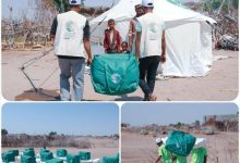 مركز الملك سلمان يوزع مواد إيوائية متنوعة في مديرية تبن بلحج