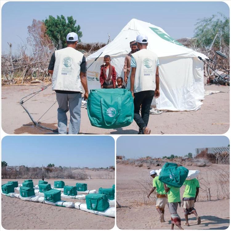 مركز الملك سلمان يوزع مواد إيوائية متنوعة في مديرية تبن بلحج