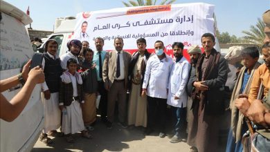 مستشفى كرى العام يقيم نقطة طبية لمساندة الجرحى المعتصمين في مأرب