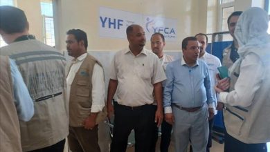 وفد من السفارة الهولندية يتفقد عددا من المنشآت الصحية بمديرية الضالع