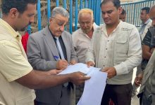 وكيل وزارة الزراعة يتسلّم مشروع رصف قناة المياه في منطقة البستان بمديرية تبن لحج