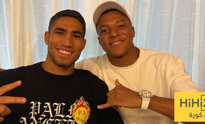 مبابي يهنئ اشرف حكيمي