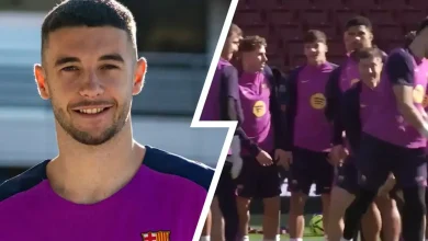 خوان جارسيا يحظى باستقبل حافل في تدريبات برشلونة