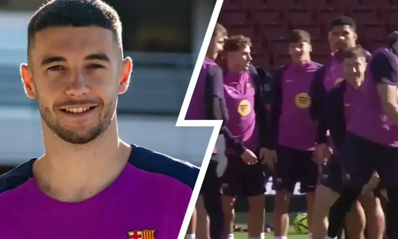 خوان جارسيا يحظى باستقبل حافل في تدريبات برشلونة
