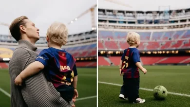 دي يونغ يحتفل بعيد ميلاد ابنه في كامب نو