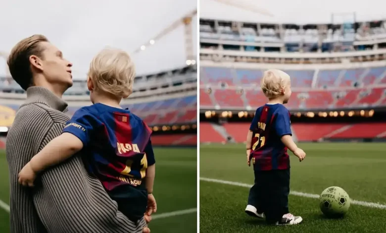 دي يونغ يحتفل بعيد ميلاد ابنه في كامب نو