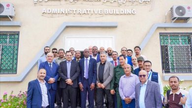 الوزيران السقطري والوالي وممثل الفاو يتفقدون المشاريع الإنشائية في المجمع الزراعي بعدن