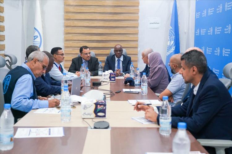 الوزيران السقطري والوالي  يزورا مقر الفاو بعدن ويلتقيا بالقائم بأعمال الممثل المقيم آدم ياو ويطّلعا على المشاريع التنموية المنفذة والمزمعة