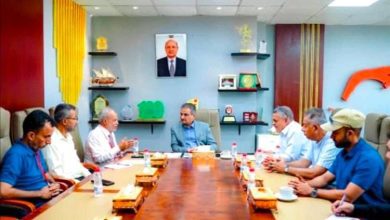 محافظ عدن يناقش مع قيادة هيئة المساحة الجيولوجية مخاطر الانهيارات الصخرية والإجراءات الوقائية