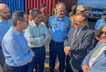 وزير النقل يتفقد سير نشاط محطة الحاويات و يرأس اجتماعاً مع قيادات الجهات العاملة فيه