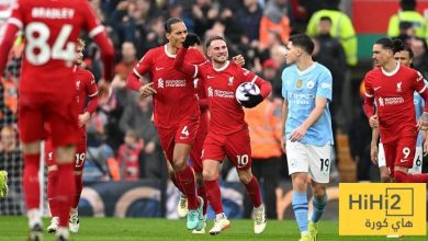 نتائج آخر خمس مباريات بين مانشستر سيتي وليفربول