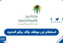 استعلام عن موظف وافد برقم الحدود