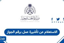 الاستعلام عن تأشيرة عمل برقم الجواز