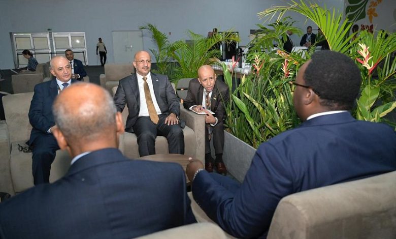 طارق صالح يلتقي رئيس وفد جمهورية الصومال الفيدرالية إلى قمة المناخ
