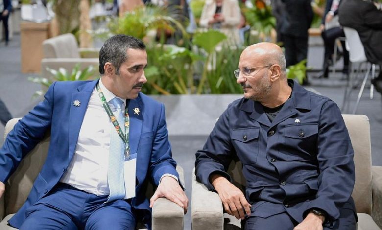 عضو مجلس القيادة طارق صالح يلتقي رئيس الوفد القطري المشارك في قمة المناخ