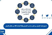 فسخ عقد العمل من قبل صاحب العمل وفقاً للمادة 80 من نظام العمل