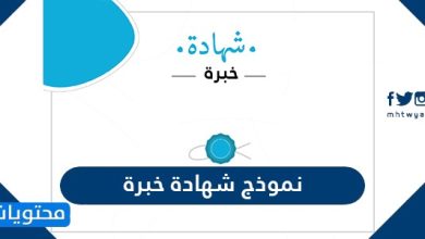 نموذج شهادة خبرة جاهزة للطباعة