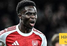 عين على ساكا في مباراة برينتفورد