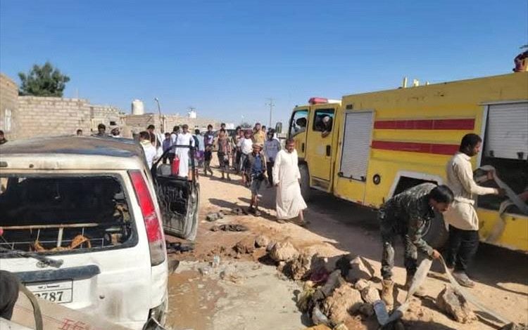 حريق باص في مأرب يودي بحياة طفلين شقيقين أثناء عودتهما من المدرسة