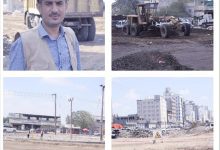 المهندس معتصم : العمل جار في المقطعين الأول والثانية لمشروع إعادة تأهيل وصيانة شارع الخمسين