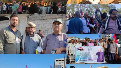 الاتحاد العام للجمعيات التعاونية السكنية بعدن يشارك في ساحة الاعتصام بالعاصمة عدن