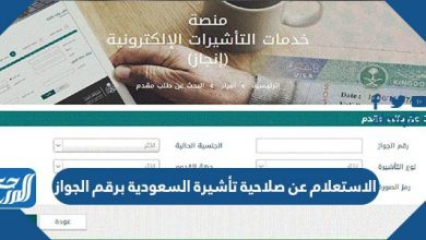 الاستعلام عن صلاحية تأشيرة السعودية برقم الجواز