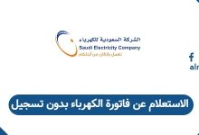 الاستعلام عن فاتورة الكهرباء بدون تسجيل