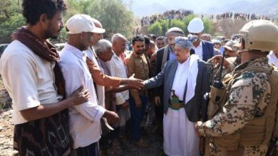 البركاني يصل المعافر وسط استقبال حافل