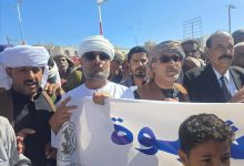 الجفري والشكلية يستقبلان وفود أبناء شبوة إلى مخيم الاعتصام