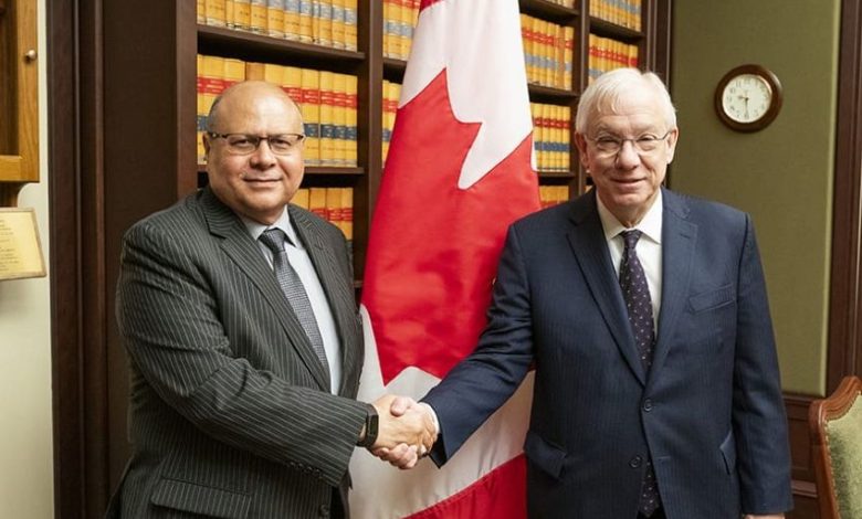 السفير السلال يبحث مع رئيس مجلس العموم الكندي تعزيز التعاون البرلماني