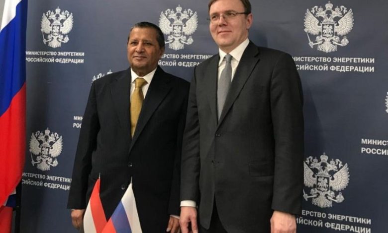 السفير الوحيشي يبحث مع نائب وزير الطاقة الروسي التحضيرات لاجتماع اللجنة المشتركة