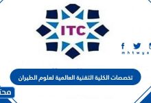 تخصصات الكلية التقنية العالمية لعلوم الطيران