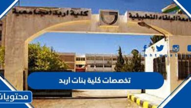 تخصصات كلية بنات اربد