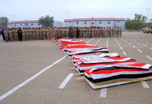 تشييع رسمي وشعبي بمأرب لعدد من شهداء الواجب بالمنطقة العسكرية الأولى