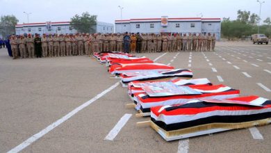 تشييع رسمي وشعبي بمأرب لعدد من شهداء الواجب بالمنطقة العسكرية الأولى