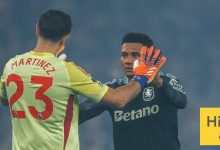 تقييم استون فيلا في الشوط الأول أمام أرسنال